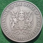 Millennium of High Sheriffs Office 1992, silver medal issued by the Royal Min