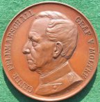 Germany, General Fieldmarshall Count Helmuth  von Moltke, 90th birthday 1890, bronze medal
