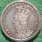 Charles I, Scottish Coronation 1633, silver medal by Nicholas Briot