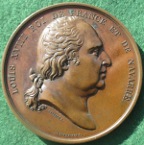 Louis XVIII (1815-1824), large bronze presentation medal circa 1820