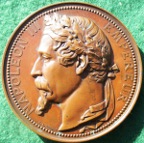 France, Napoleon III, Palais de lIndustrie 1855, large bronze medal, 68mm