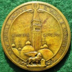 Italy, Venice, New Campanile erected in St Marks Square 1912, bronze medal