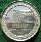 Liverpool, Fancy Fair for Infirmary Hospitals 1849, white metal medal