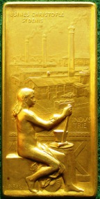 Maison Christofle Golden Jubilee 1892, bronze-gilt medal by Oscar Roty
