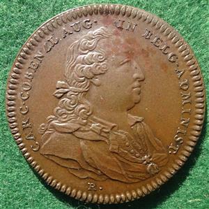 Austrian Netherlands, Charles de Cobenzl (Karl von Kobenzl), Knight of the Golden Fleece 1759, bronze medal by J Roettier
