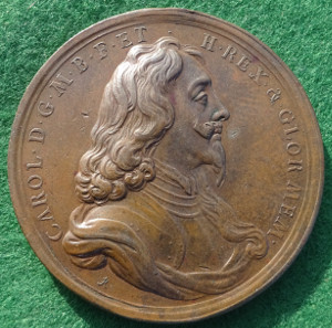 Charles I memorial medal by Roettier 1695