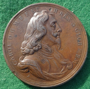Charles I memorial medal by Roettier 1695