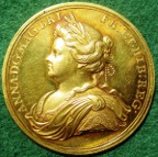 Anne, Treaty of Utrecht 1713 in gold, by John Croker
