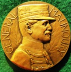 France, General Manoury and the Victoire de lOurcq 1914, bronze medal by Legastelois