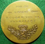 Belgium, Great War 1914-1918, Firecard medal issued 1930s, bronze