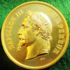 France, Napoleon III, Paris Exposition Universelle 1867, gilt-bronze medal