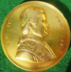 Vatican, Pius IX, Easter medal in defence of Papal territory 1860, bronze-gilt, by B Zaccagnini
