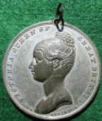 Victoria, Coronation 1838, white metal medal by T Halliday