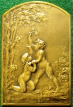 France, Le Charmeur (1906), bronze plaquette  medal by Marie-Alexandre Coudray