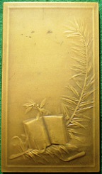 France, LEtude (1908), bronze plaquette  medal by Lon-Julien Deschamps