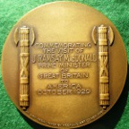 USA, visit of British Prime Minister Ramsay Macdonald 1929, bronze medal by John R Sinnock for the Medallic Art Company, New York