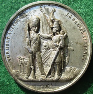 Crimean War, The Holy Alliance 1854, white metal medal by Allen & Moore