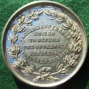Crimean War, The Holy Alliance 1854, white metal medal by Allen & Moore