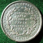 Crimean War, Peace of Paris 1856, white metal medal
