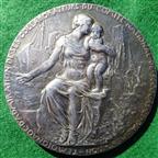 Belgium, Great War, Emile Francqui, silvered bronze laudatory medal from the National Aid and Food Committee 1917