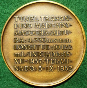 Peru, Trans-Andean Water Tunnel medal 1962