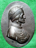 Italy, Florence, Dante (c.1265-1321), Poet, mid-19th century tourist souvenir plaque