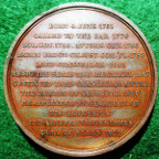 John Scott, first Earl of Eldon, Lord High Chancellor, laudatory bronze medal 1827