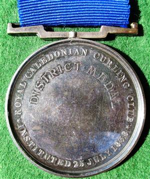 Royal Caledonian Curling Club, Instituted 1838, silver District Medal