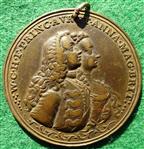 William IV, Prince of Orange, Stadtholder 1747, with Princess Anne, bronze medal