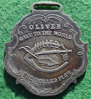 USA, James Oliver, ‘Chilled Plow’ advertising watch fob, steel, by Whitehead &  Hoag