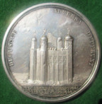 Giles Strangways imprisonment in the Tower of London 1645-1648, large silver medal by John Roettier