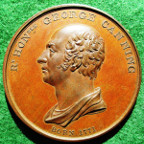George Canning, death at Chiswick 1827, bronze medal
