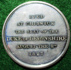 George Canning, death at Chiswick 1827,white metal medal