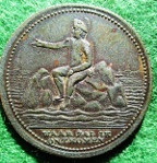 Netherlands, Napoleon Bonaparte, Exile on St Helena 1815, brass satirical medalet