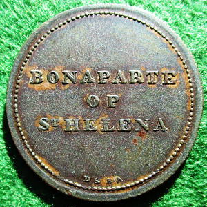 Netherlands, Napoleon Bonaparte, Exile on St Helena 1815, brass satirical medalet