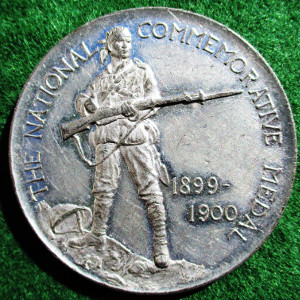 Boer War, "The Absent Minded Beggar" medal 1900, white metal