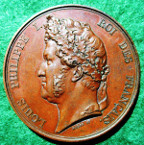 France, Louis Philippe I, First Stone laid at the site of the July Column (Place de la Bastille) 1831, bronze medal