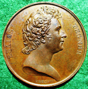 Sweden, Esias Tegner (poet), death 1846, bronze medal