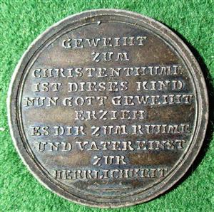 Germany, Christening medal, silver, 18th century