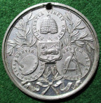 Lancashire, Preston Arts & Industry Exhibition 1865, white metal medal