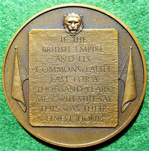 Peace in Europe, 25th Anniversary 1970, bronze medal by D Cornell for Pinches, bust left of Winston Churchill