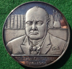 Sir Winston Churchill, death 1965, silver medal by F Kovacs