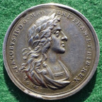 James II, with Mary of Modena, silver medal circa 1685