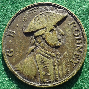 Admiral Rodney, Capture of St Eustatia from the Dutch 1781, brass medal