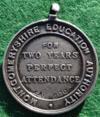 Montgomeryshire, School Attendance Medal, silver, for 2 Years Attendance (hallmarked 1909
