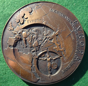 France, Europe 1968, large heavy bronze medal by Demetre Anastase