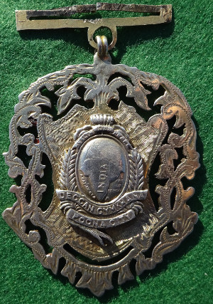 India, British India, Deccan Gymkhana, Poona City, silver-coloured openwork sports medal