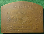 France, Great War, La France Reconnaissante 1918, bronze medal