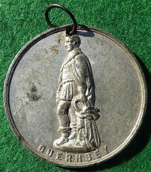 Guernsey, Prince Albert memorial medal 1863, white metal