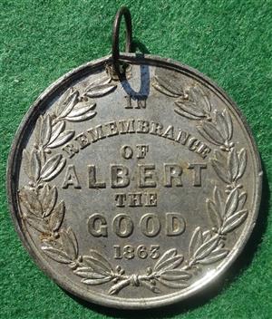 Guernsey, Prince Albert memorial medal 1863, white metal
